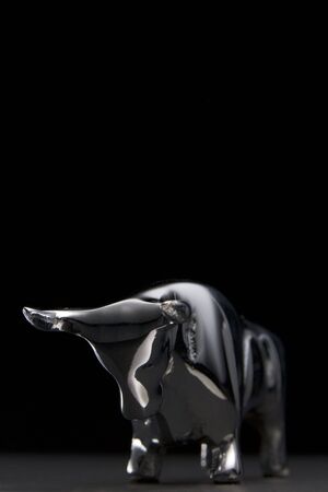 Close-Up Of Bull Figurineの写真素材