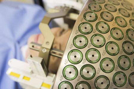 Patient's Head Being Monitoredの写真素材