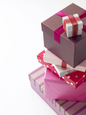 Stack Of Pink Wrapped Presents