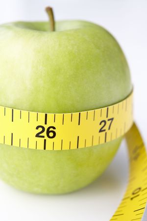 Apple With Tape Measureの写真素材