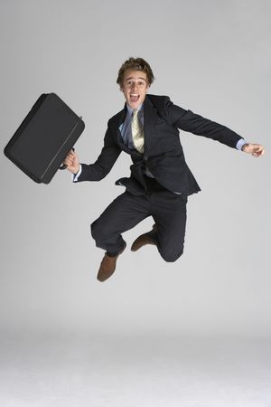Businessman Jumping In Airの写真素材