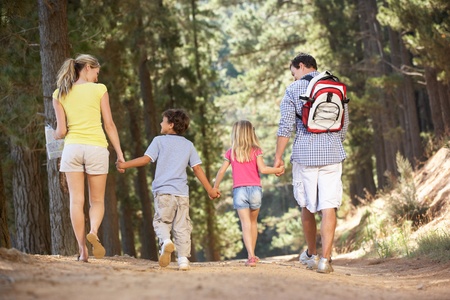 Family on country walkの写真素材
