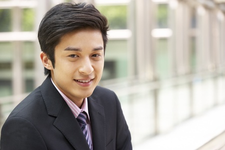 Portrait Of Chinese Businessman Outside Officeの写真素材