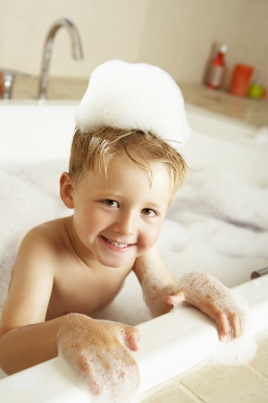 Boy Playing In Bathの写真素材