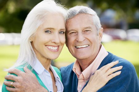 Outdoor Portrait Of Happy Senior Couple