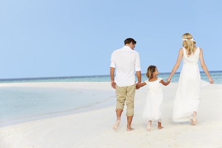Family At Beautiful Beach Weddingの写真素材