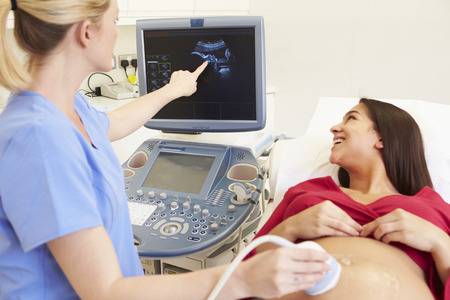 Pregnant Woman Having 4D Ultrasound Scan