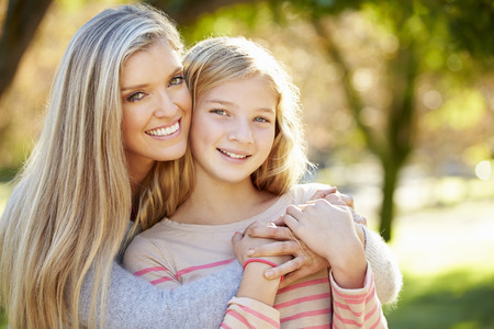 Portrait Of Mother And Daughter In Countrysideの写真素材
