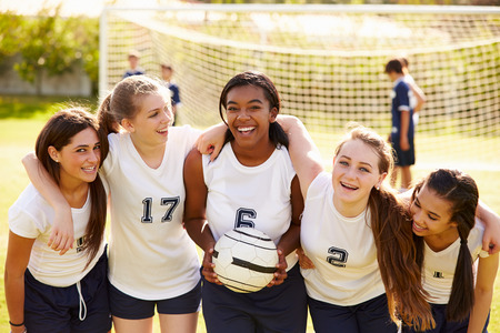 Members Of Female High School Soccer Teamの写真素材