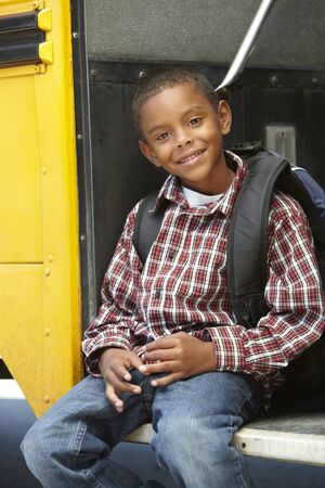 Elementary School Pupil Board Busの写真素材