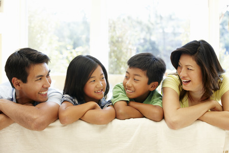 Asian family portraitの写真素材