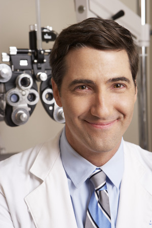 Portrait Of Optician In Surgeryの写真素材