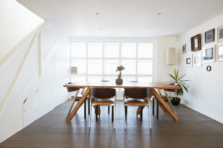 Home Interior With Open Plan Dining Areaの写真素材