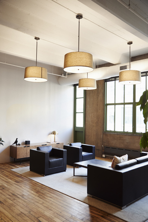Empty lounge area in luxury business premises, vertical