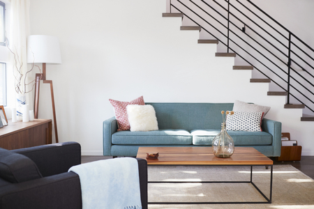 Interior View Of Contemporary Lounge With Staircaseの写真素材