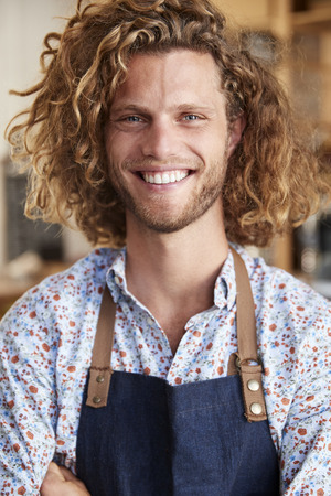 Portrait Of Male Owner Of Sustainable Plastic Free Grocery Storeの写真素材