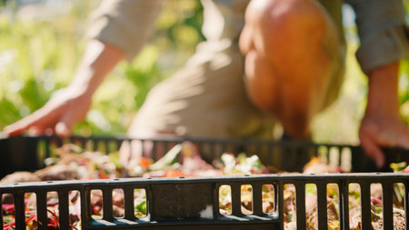Close up of Retired Senior Man Working In Vegetable Garden Or Allotment At Home Picking Beetroot