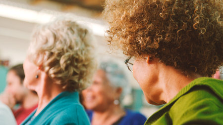 Close Up Of Group Of Retired Senior Women Meeting In Community Centreの写真素材