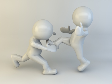 3D man  character fight conceptの写真素材