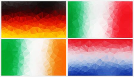 Colorful abstract geometric background with triangular polygons .concept flags nation.Vector illustration.のイラスト素材