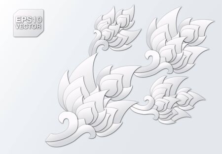 paper cut thai design elementsのイラスト素材