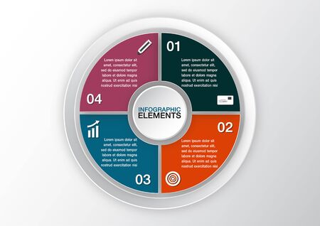 Vector circle infographic. Template for diagram graph presentation and chart. Business concept with 4 optionsのイラスト素材