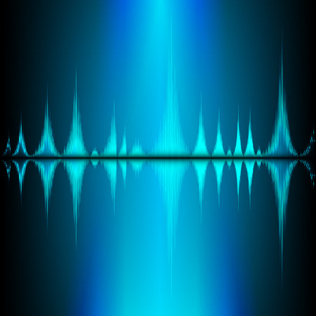 Sound waves oscillating on black backgroundのイラスト素材