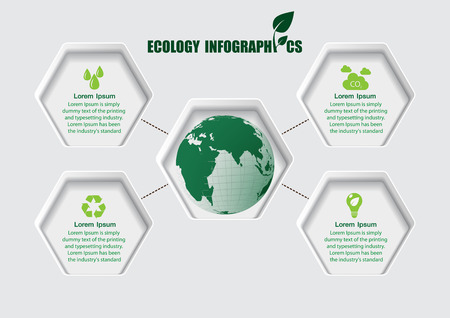 Infographic energy template design.hexagon shapes.のイラスト素材