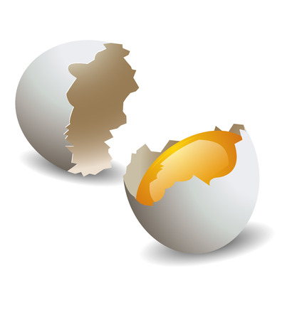 Realistic egg shell broken.vector illustrationのイラスト素材
