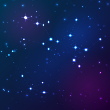 Sagittarius vector Zodiac sign bright stars in cosmosのイラスト素材
