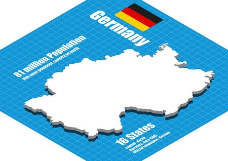 Germany map three dimensionalのイラスト素材