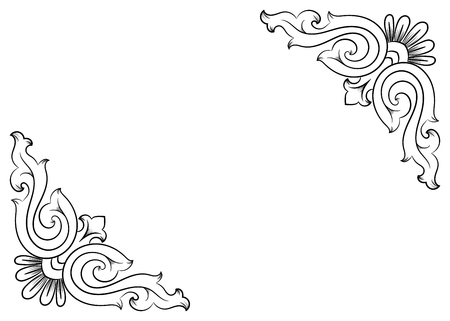 Thai Painting Corner in Thai Style Vectorのイラスト素材