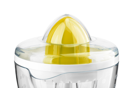 Electric orange juicer isolated on white backgroundの写真素材