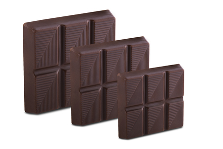 Chocolate bar isolated at white backgroundの写真素材
