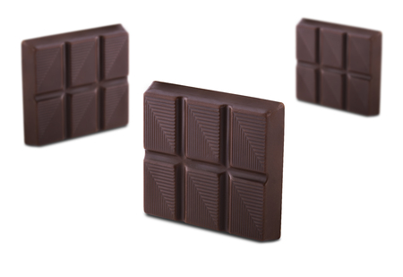 Chocolate bar isolated at white backgroundの写真素材