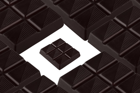Chocolate bar isolated at white backgroundの写真素材