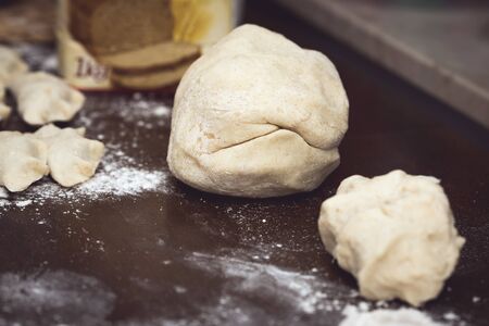 Raw dough for dumplingsの写真素材