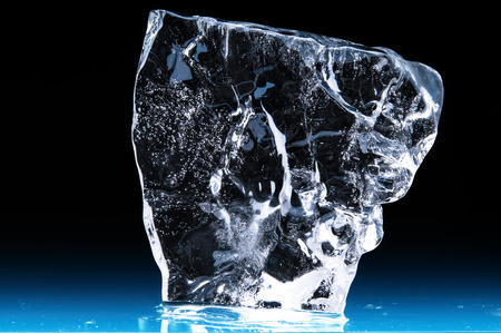 Ice blocks like crystals at black backgroundの写真素材