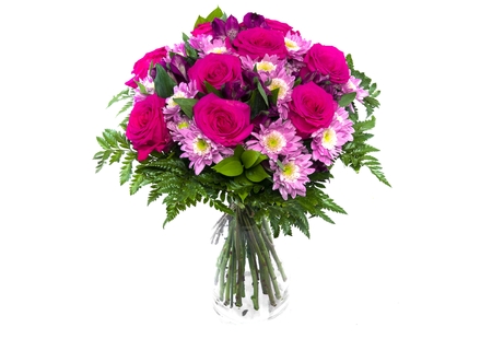 Beautiful bouquet of flowers isolatedの写真素材