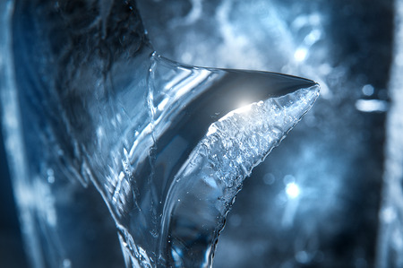Ice crystal tooth at black backgroundの写真素材