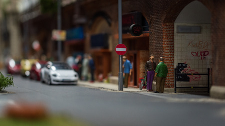 Close up of Miniature World, Side street and slumの写真素材