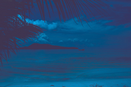 Tropical landscape of Koh Rong Samloem island at the night. Cambodia, Asia.の写真素材