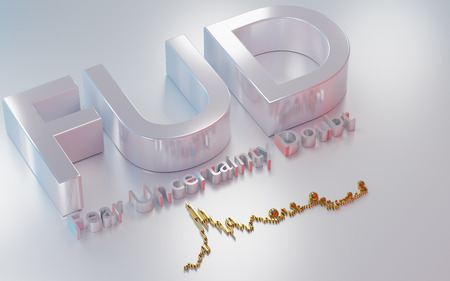 FUD Mean fear, uncertainty and doubt. It is a marketing term that is a competitor. FUD is a large group of companies that have a large market share.の写真素材