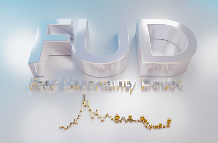 FUD Mean fear, uncertainty and doubt. It is a marketing term that is a competitor. FUD is a large group of companies that have a large market share.の写真素材