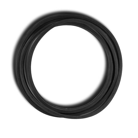 V-shaped belt for agriculture machinery, tractor spare part, drivegear for water pump and electric generator placed on white isolated background with shadowの写真素材