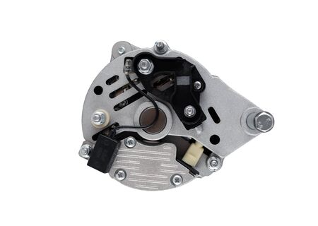 Alternator for agricultural machinery like tractor or combine-harvester placed on white isolated background.の写真素材