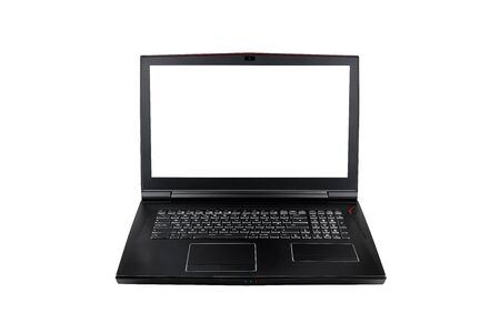 Gaming laptop on white isolated background. Laptop designed for gamers or professional players or 3d renderingの写真素材