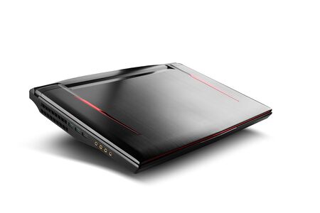 Front view of gaming laptop on white isolated background. Laptop designed for gamers or professional players or 3d renderingの写真素材