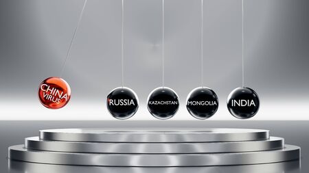 Different types of country on greyの写真素材