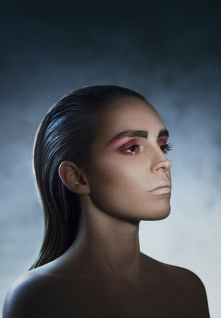 Woman with fashion makeup, photoの写真素材